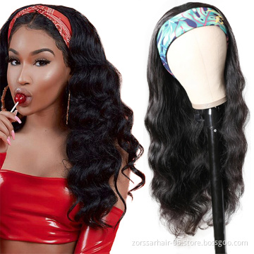 Wholesale Brazilian Virgin Cuticle Aligned Human Hair Wigs For Black Women Body Wave Headband Wig